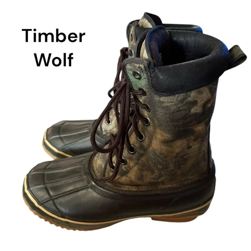 Timber Wolf Men's Camo Waterproof Lace Thermo Lite Hiking Hunting Winter Boots 7